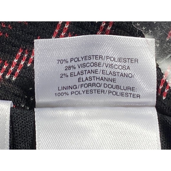 Kasper Pencil Skirt Womens 8 Black/Red Chevron Knee Length Lined Back Zip EUC - Picture 7 of 8
